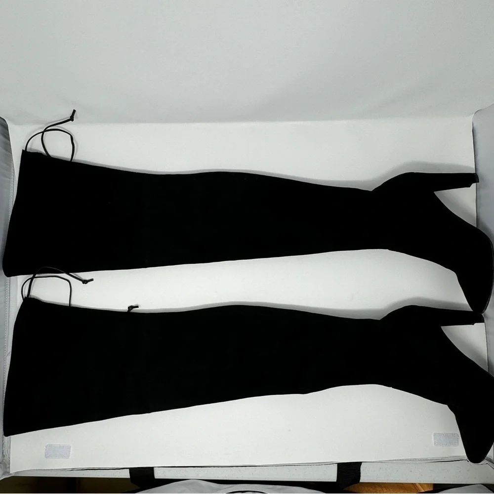Stuart Weitzmen Black Vidaland 100MM Suede Over-the-Knee Boots